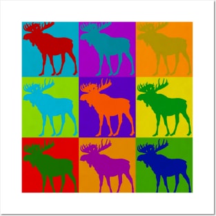 Moose Pop Art Best Selling Retro Animal Vintage Design Gift Idea Lover Posters and Art